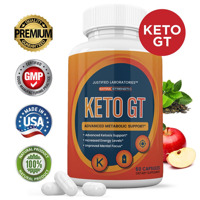 Keto GT Advanced Includes Apple Cider Vinegar Gobhb Exogenous Ketones Keto Pills Supplement Premium Ketosis Support for Men Women 60 Capsules