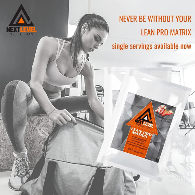 Lean Pro Matrix Protein Travel Packs by Next Level Nutrition | Strawberries and Cream | 7 Day Supply Single Servings
