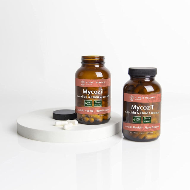 Global Healing Center Mycozil & Oxy-Powder Kit - Vegan Supplement Support Detox of Candida & Harmful Organisms for Gut Health, Oxygen Based Colon Cleanser of Intestinal Tract - 240 Capsules Total