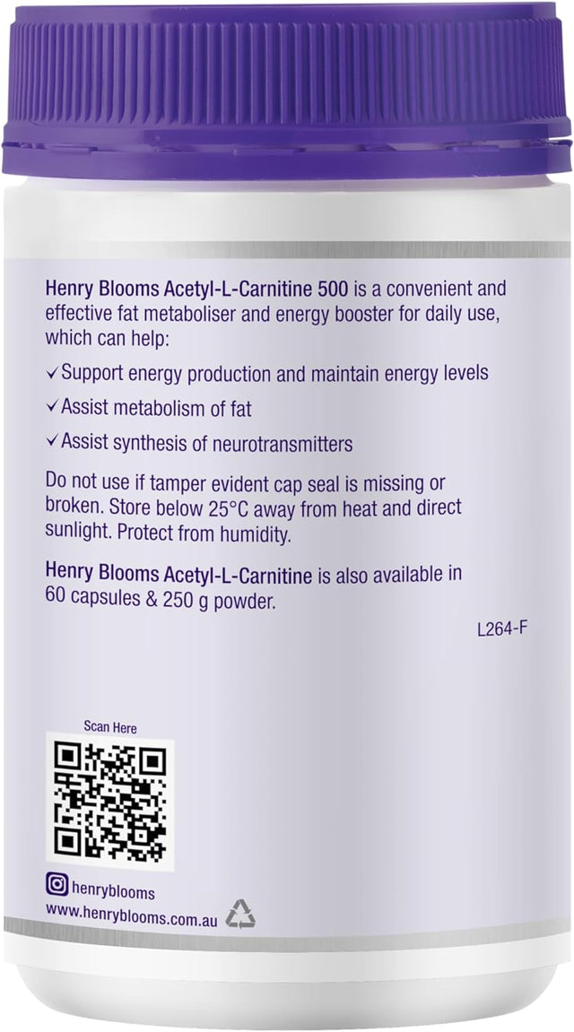 Acetyl L Carnitine 500 Vegetarian 180 Capsules