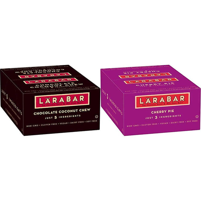 Larabar, Fruit & Nut Bar, Chocolate Coconut Chew, Gluten Free, Vegan (16 Bars) & Fruit & Nut Bar, Cherry Pie, Gluten Free, Vegan (16 Bars)