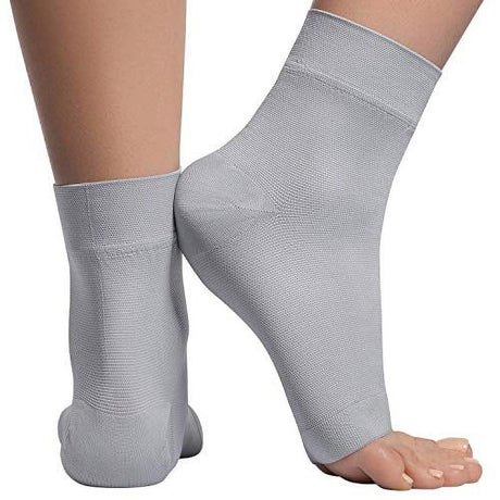KEMFORD Ankle Compression Sleeve - 20-30Mmhg Open Toe Compression Socks for Swelling, Plantar Fasciitis, Sprain, Neuropathy - Brace for Women and Men