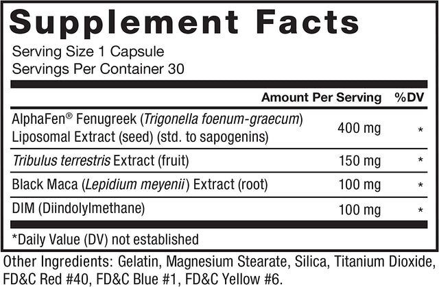 FORCE FACTOR Alpha King, 2-Pack, Total Testosterone Booster Supplement for Men with Fenugreek Seed, Tribulus to Build Lean Muscle and Improve Athletic Performance, 60 Capsules