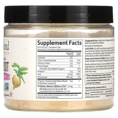 Garden of Life Mykind Organics, Fair Trade Organic Maca Root, Energy Boost, 7.93 Oz (225 G)