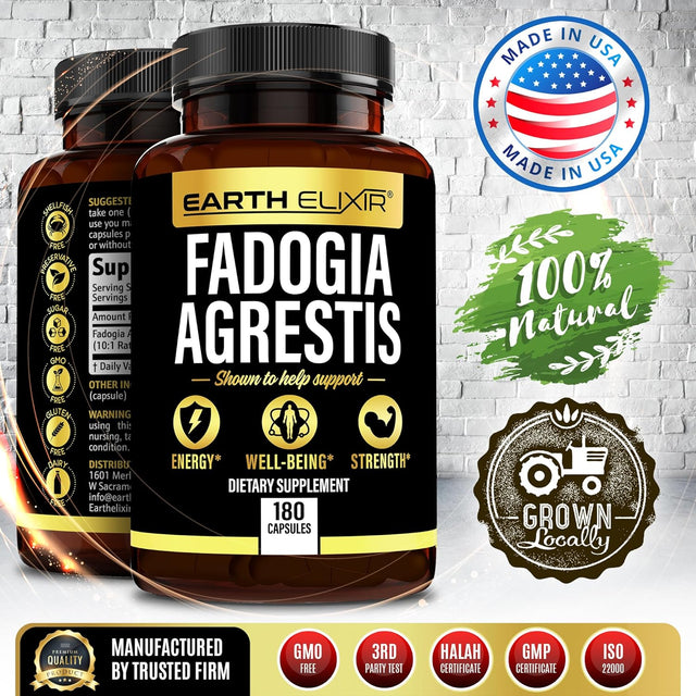 Fadogia Agrestis Supplement 1000Mg (180 Capsules) - Made in USA - 3 Month Supply - 3Rd Party Tested - Fadogia Agrestis Extract -Max Purity – 100% Pure – Fadogia Agrestis Capsules