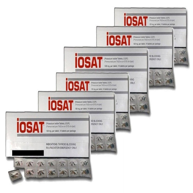 IOSAT Potassium Iodide Tablets 130 MG 14 Tablets ✅ /Pack Expiry 2032- Pack of 10 ✅