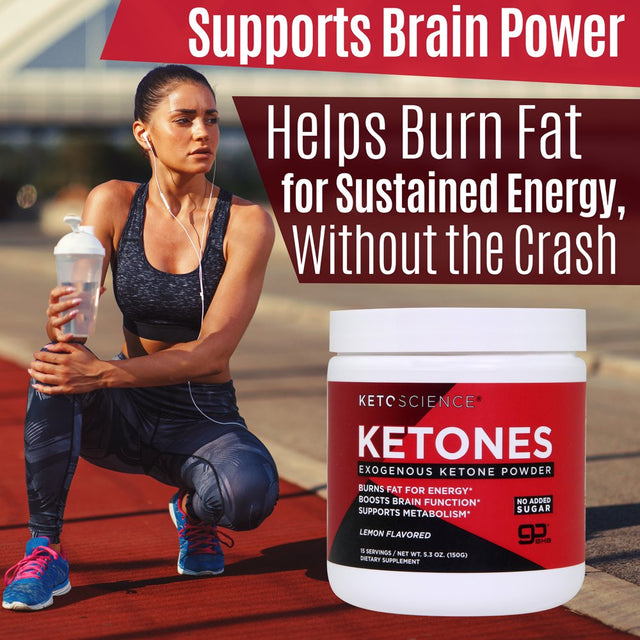 Keto Science Ketone Drink Mix Powder, Lemon, 5.3 Oz, 15 Servings