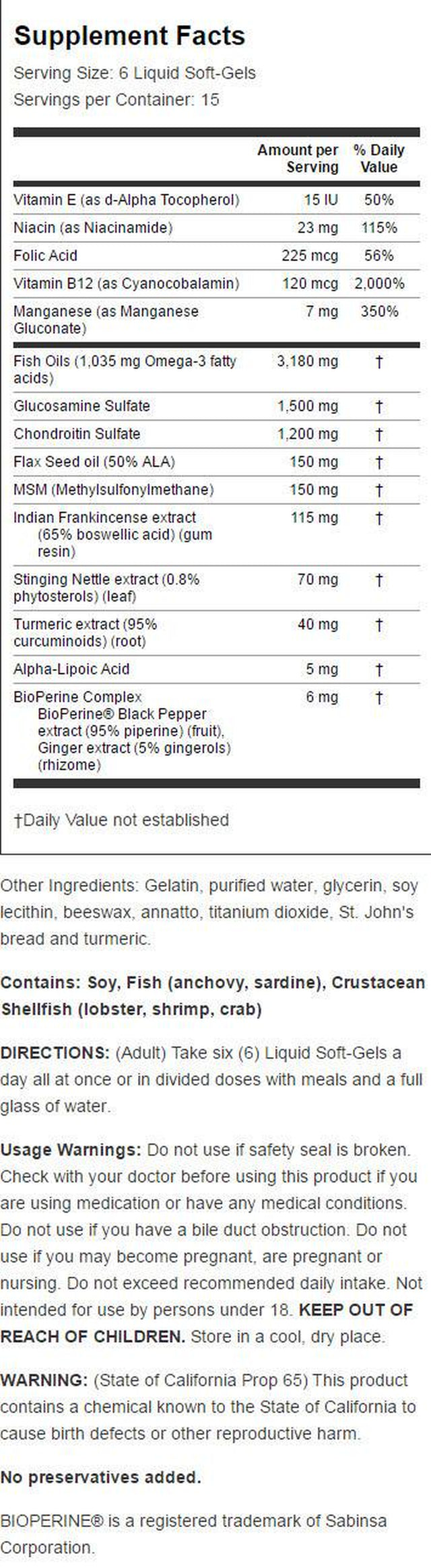 Irwin Naturals 3-In-1 Joint Formula 90 Sgels