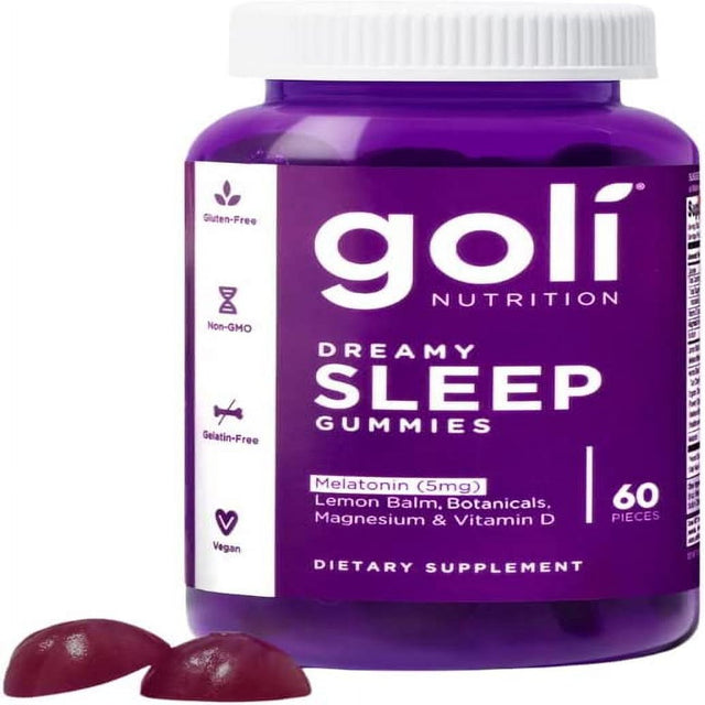 Goli Nutrition Dreamy Sleep Gummies, Lemon Balm and Botanicals, 60 Count