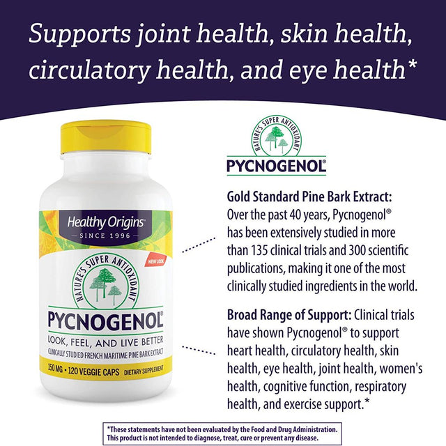 Healthy Origins - Pycnogenol Nature'S Super Antioxidant 150 Mg. - 120 Vegetarian Capsules