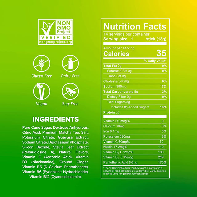 Liquid I.V. Hydration + Energy Multiplier - Lemon Ginger - Hydration Powder Packets | Electrolyte Drink Mix | Easy Open Single-Serving Stick | Non-Gmo | 14 Sticks