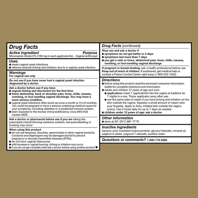 Good Sense Miconazole 7 Day Vaginal Cream with Disposable Applicators 1.59 Oz