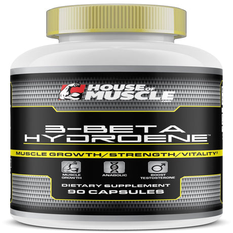 House of Muscle 3-Beta-Hydroene - Muscle Building Supplement - 90 Capsules - Muscle Growth - Anti-Catabolic - Anabolic - Boost Testosterone