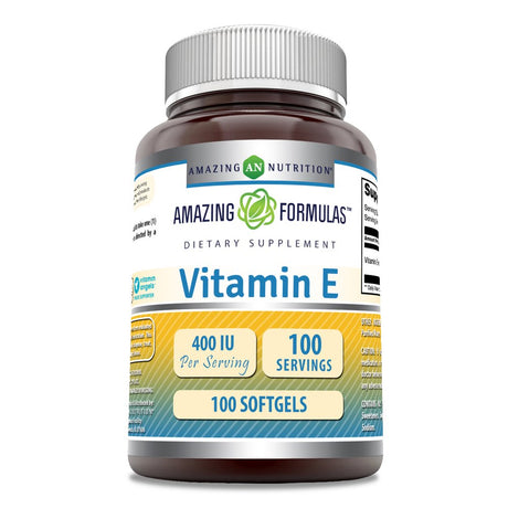 Amazing Formulas Vitamin E 400IU Supplement | 100 Servings | 100 Softgels