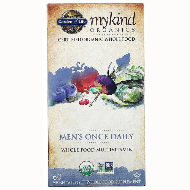 Garden of Life Mykind Organics Men Once Daily Multi, 60 Tablets