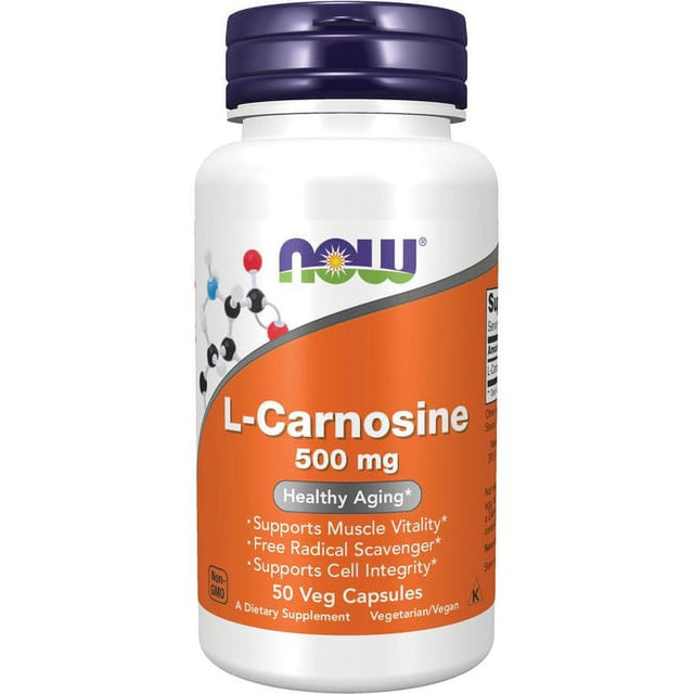 L-Carnosine, 500 Mg, 50 Veg Capsules, NOW Foods