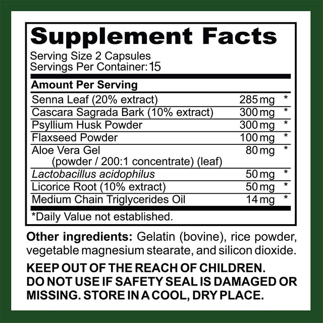 15 Day Cleanse | Colon Detox with Natural Laxative for Constipation & Bloating. 30 Pills to Detoxify & Boost Energy | Extra-Strength Senna Leaf Supplements | Strong for Some People.