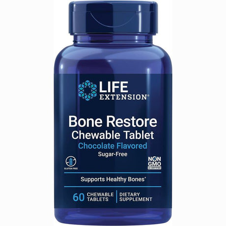 Life Extension Bone Restore, Sugar-Free, Chocolate, 60 Chewable Tablets