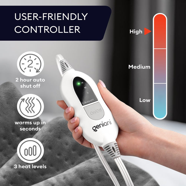 Geniani XL 𝐅𝐒𝐀/𝐇𝐒𝐀 Heating Pad for Back Pain & Cramps Relief - Heat Pad for Neck, Shoulders, and Muscle Pain with Auto Shut off (12"×24", Navy Gray)