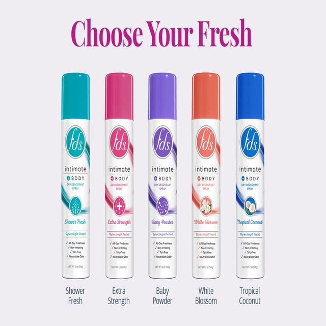FDS Intimate + Body Dry Feminine Deodorant Spray, Tropical Coconut, 2 Oz