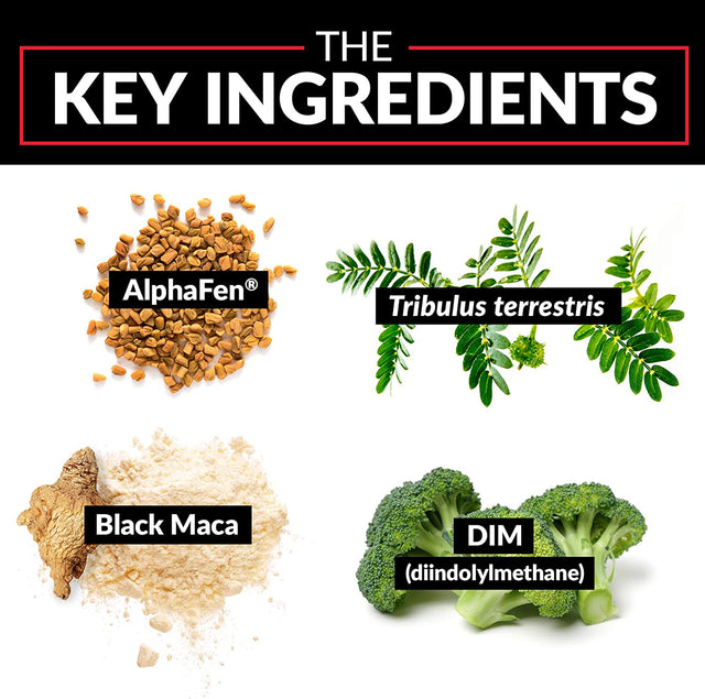 FORCE FACTOR Alpha King, 2-Pack, Total Testosterone Booster Supplement for Men with Fenugreek Seed, Tribulus to Build Lean Muscle and Improve Athletic Performance, 60 Capsules