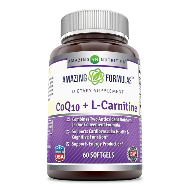 Amazing Formulas Coq10 30 Mg + L -Carnitine 250 Mg 60 Softgels