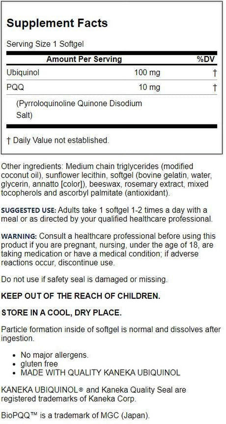 Jarrow Formulas Qh-Absorb + PQQ, 60 Softgels