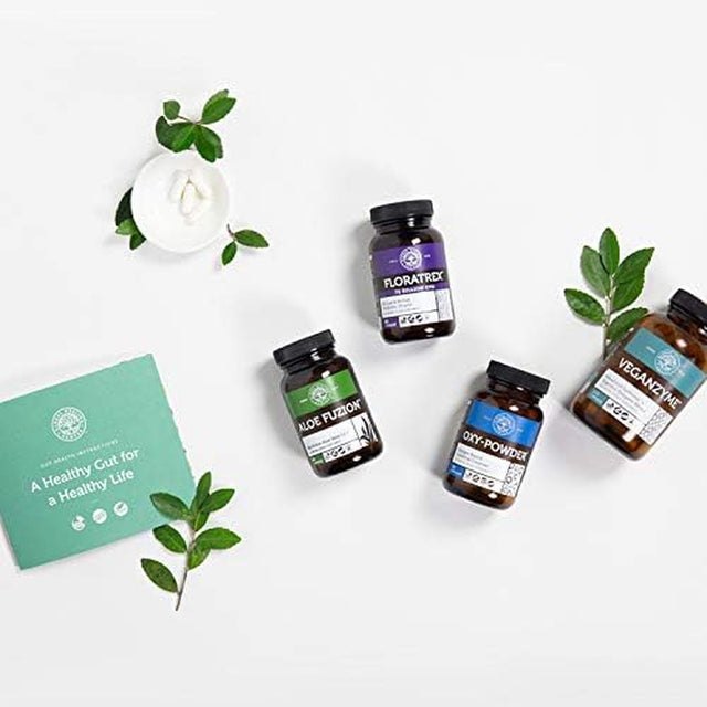 Global Healing Center Gut Health Kit - 30-Day Program for Complete Digestive Maintenance, Includes: Prebiotic, Probiotic, Intestinal & Colon Cleanse, Aloe Vera Supplements for Adult Women & Men