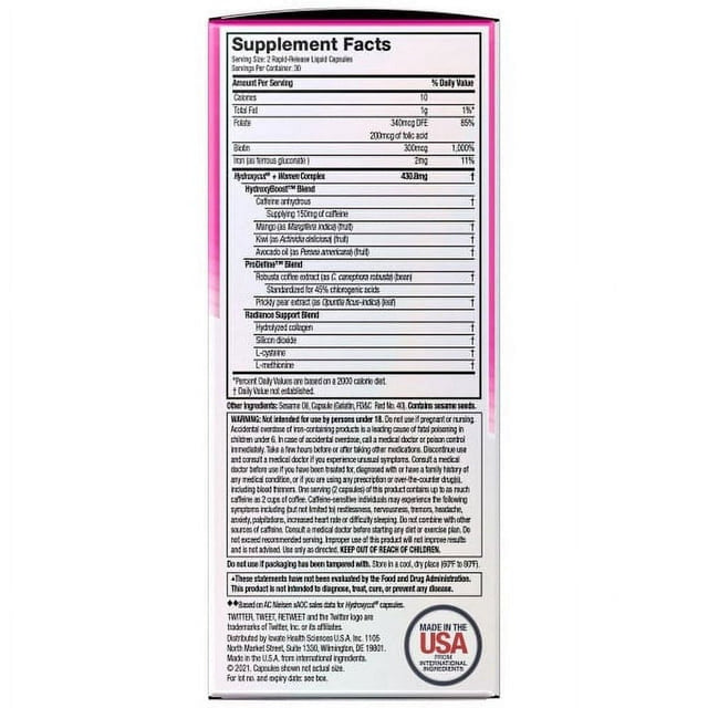 HYDROXYCUT Max! for Women Weight Loss, 60 Rapid-Release Liquid Capsules (Pack of 4)