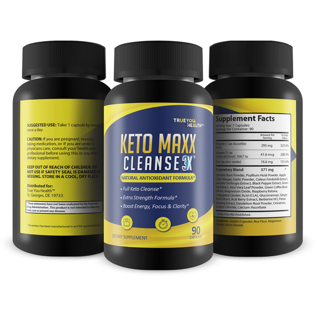 Keto Maxx Cleanse 3X - Keto Friendly Cleanser - 90 Day Supply - Cleanse & Detox Support - Help Flush Waste, Toxins, & Impurities - Aid Digestion & Gut Health- Inflammation Support - Boost Energy