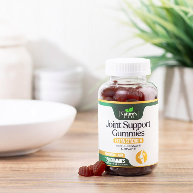 Joint Support Gummies Extra Strength Glucosamine Gummy with Vitamin E - Naturally Assists Cartilage & Flexibility - Best Support Chew for Men and Women - 120 Gummies
