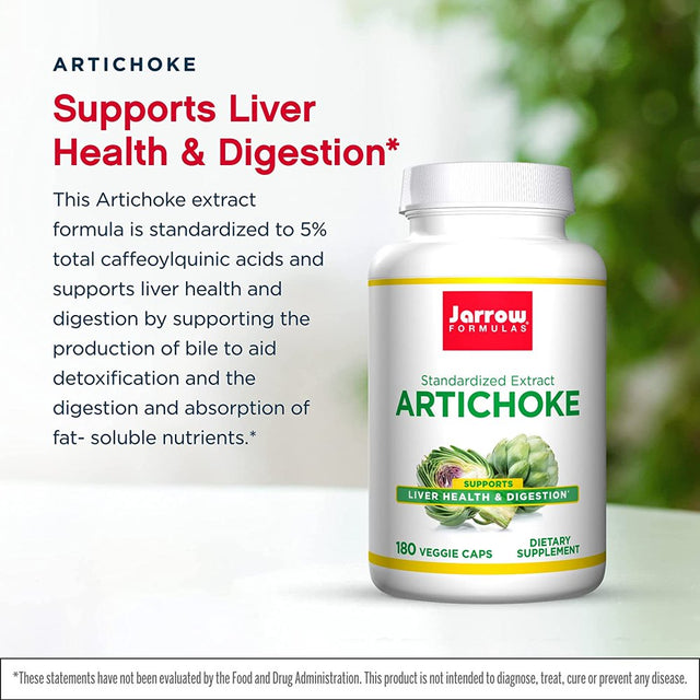 Jarrow Formulas Artichoke 500, Supports Liver and Cholesterol Metabolism, 500 Mg, 180 Caps