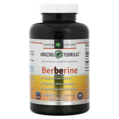 Amazing Nutrition Berberine, 1,000 Mg, 250 Capsules (500 Mg per Capsule)
