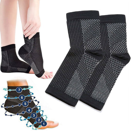 Ankle Compression Sleeve Open Toe Сompression Socks for Swelling, Plantar Fasciitis, Sprain, Neuropathy for Women and Men