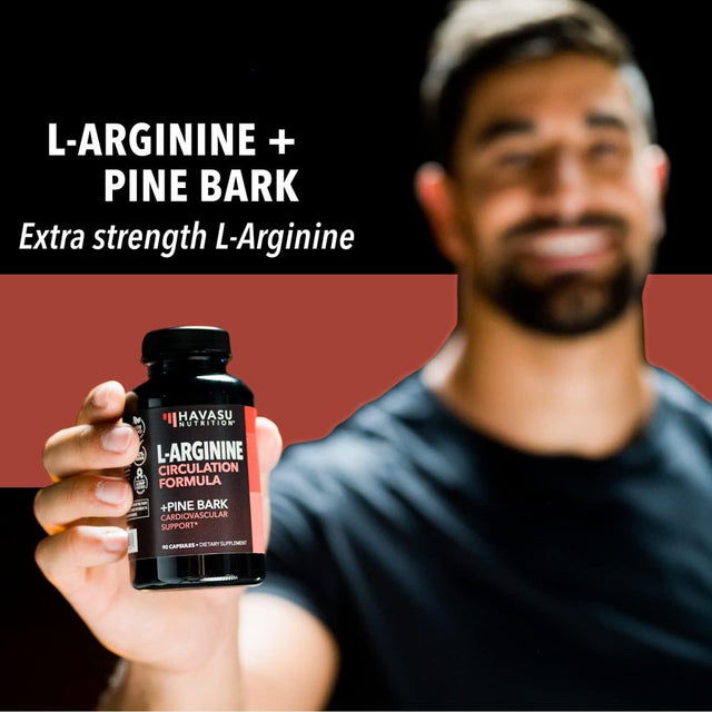 Havasu L-Arginine Supplement for Men | Pine Bark Extract, L-Arginine Nitric Oxide Booster Energy Supplement, 90 Ct