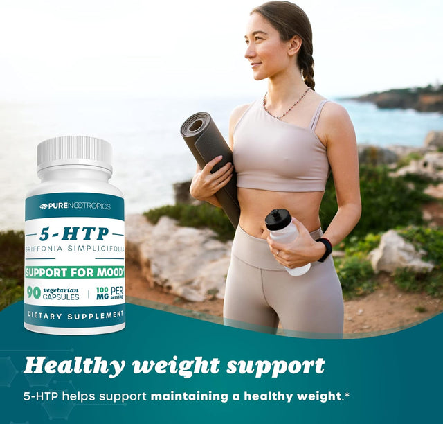 5-HTP All-Natural Serotonin Support Supplement | Provides Mood Support, Supports Maintaining Healthy Weight - 90 X 100 Mg Vegetarian Capsules
