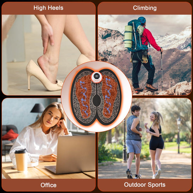 Kekoy EMS Foot Massager for Neuropathy with Remote Control,Electric USB Rechargeable Foot Massage Mat with 8 Modes 19 Intensity for Pain Relief, Black