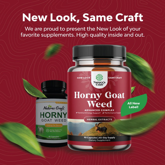 Horny Goat Weed Extract Complex - Invigorating Blend with Tribulus Saw Palmetto L Arginine and Tongkat Ali Extract and Maca Root for Men and Women for Enhanced Energy and Stamina - 90 Capsules