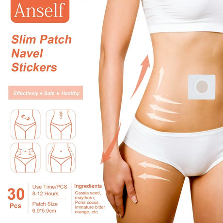 Abanopi 30Pcs Slim Patch Navel Sticker -Obesity Fat Burning for Losing Weight Abdomen Slimming Patch Paste Belly Waist