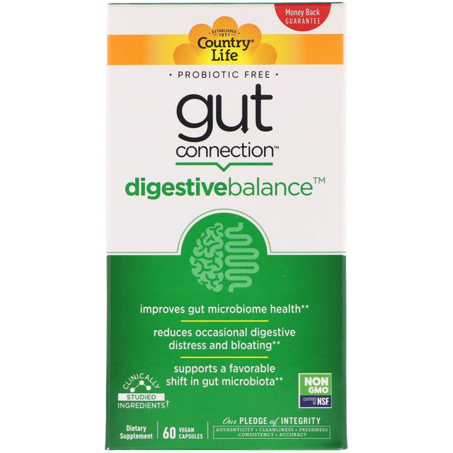 Gut Connection, Digestive Balance, 60 Vegan Capsules, Country Life