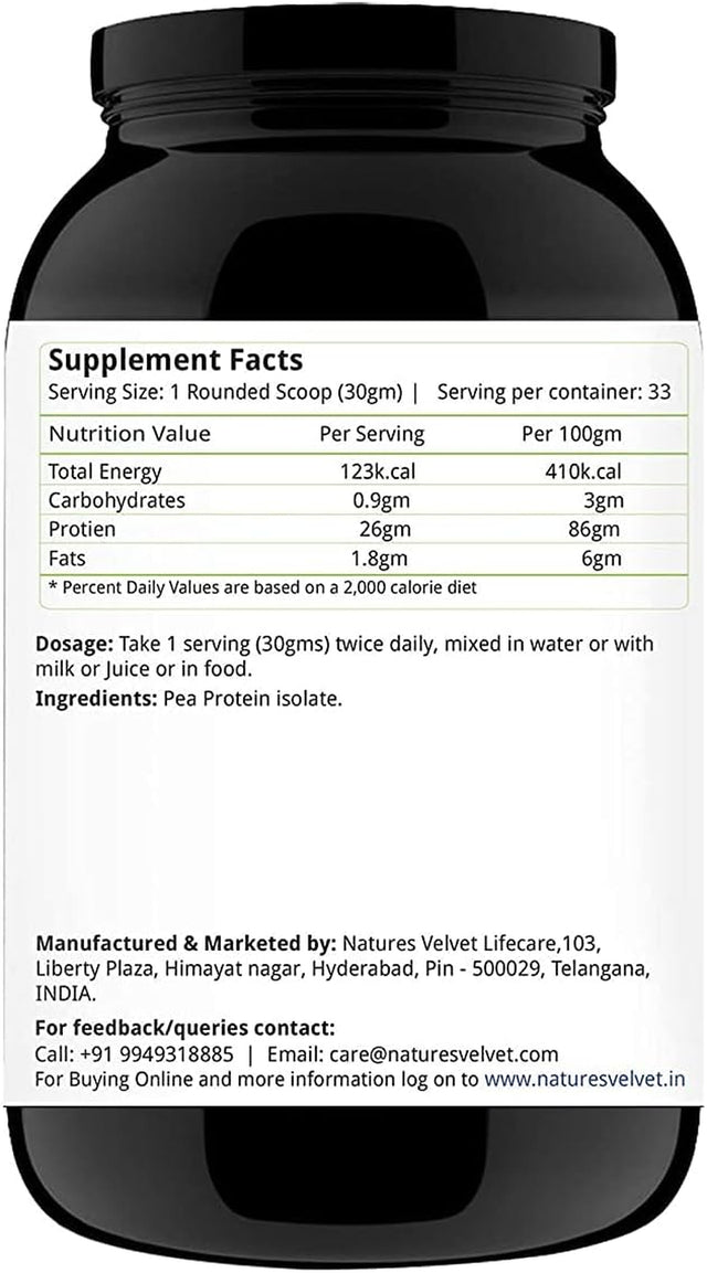 Nature'S Velvet Vegan Protein,100% Vegan & Plant Based Protein, Rich in Bcaas, 1000Gms -Pack of 1