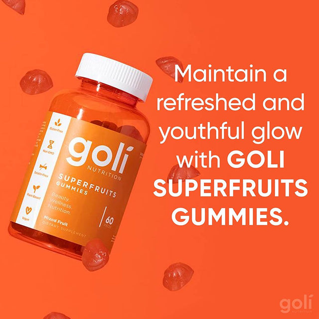 Goli Nutrition Superfruits Gummy, 60 Count, Fruit Blend Flavor (5-Pack)