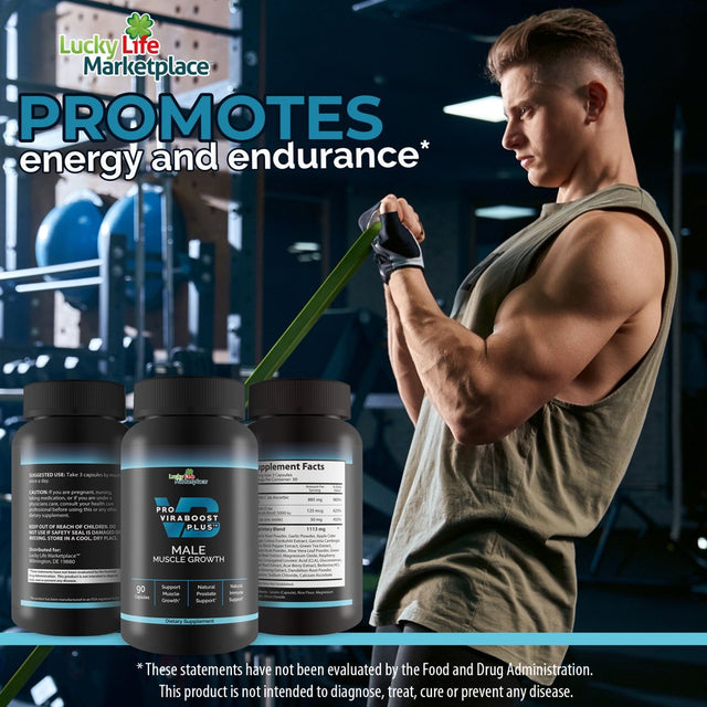 Pro VB Viraboost plus - Male Prostate Support Supplement - Zinc & Vitamin D Formula - Promote Energy & Endurance - Support Healthy Circulation & Fluid Balance - Prostate Supplements for Men