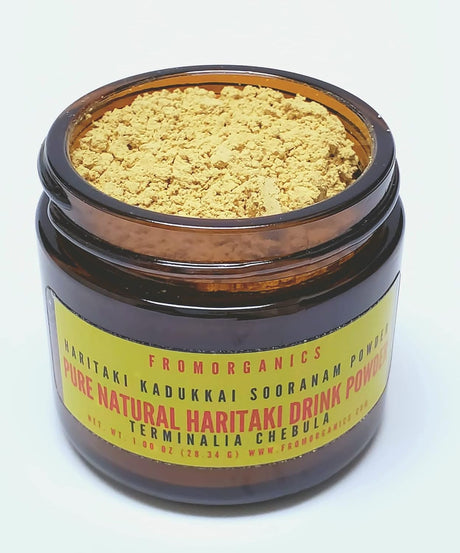 Fromorganics Organic Haritaki Kadukkai Drink Powder - for Detoxification & Rejuvenation (1 Oz)