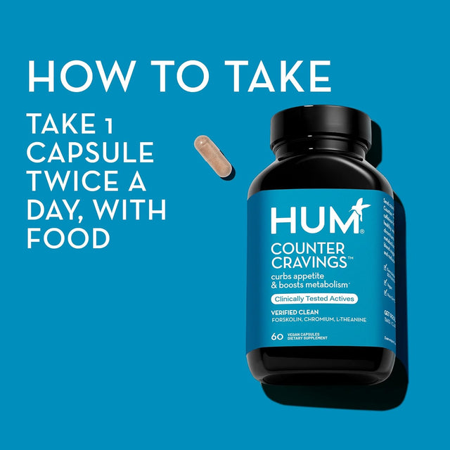 HUM Counter Cravings - Chromium Craving Suppressants with L-Theanine, Seaweed Extract & Forskolin to Support a Healthy Lifestyle (60 Capsules)
