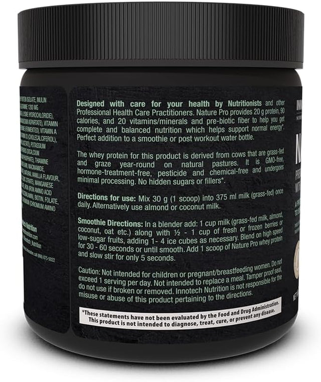 INNOTECH Nutrition: Naturepro (Whey + from Grass Fed Cows), Vanilla - 600 G