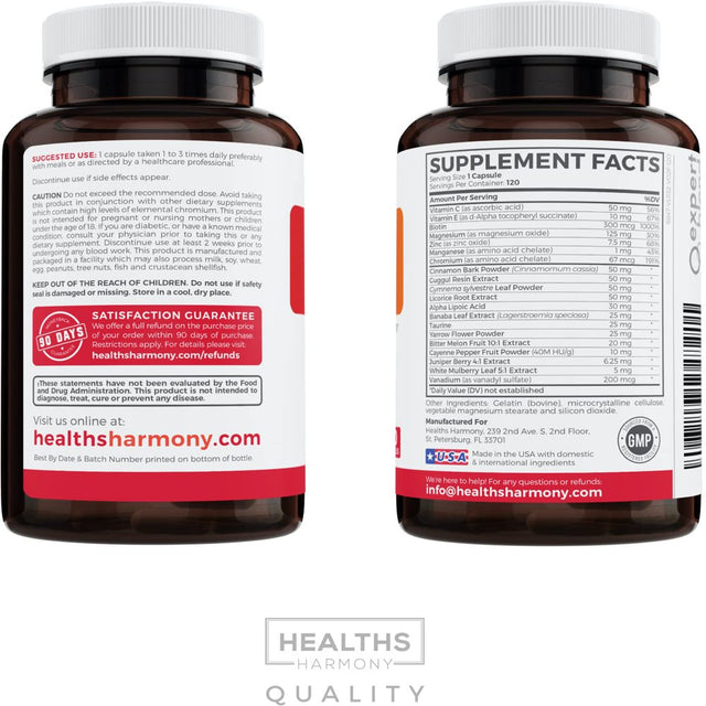 Healths Harmony Balance plus (120 Capsules) Helps Support Blood Glucose Levels Already in the Normal Range - Multi Vitamin, Mineral, and Herb Supplement