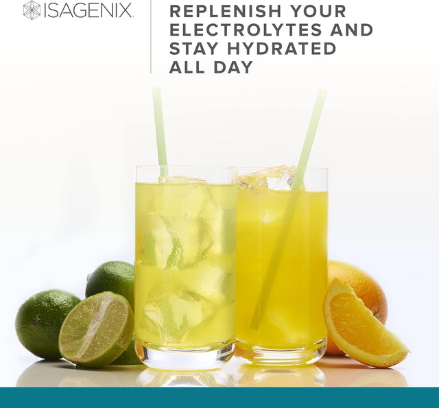 Isagenix Amped Hydrate - a Superfruit Blend with Electrolytes to Refresh and Replenish - Convenient Individual Serving Sticks - 24 Servings - Lemon Lime Flavor
