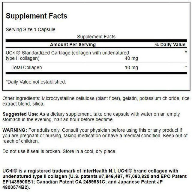 Swanson Uc-Ii Standardized Collagen 40 Mg 60 Caps 3 Pack