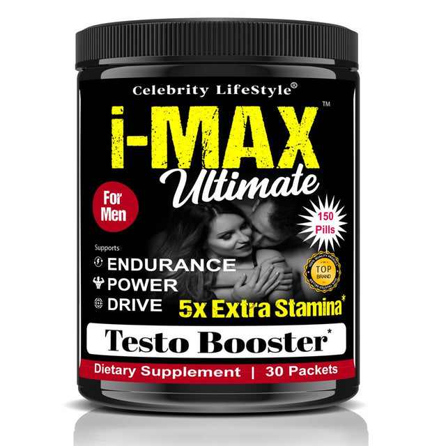 I-Maxx Ultimate Testosterone Supplement for Men, Libido Enhancing 150 Capsules by Celebrity Lifestyle